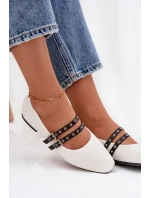 Dámské baleríny s pásky Deliora – bílé