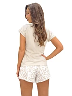 Pyžamo Adore Short Beige kr/r krémové - Donna Pyžamo Adore Short Beige kr/r krémové - Donna
