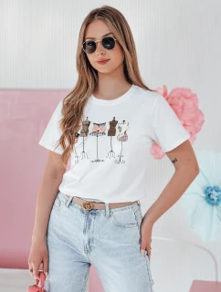 Dámské tričko s potiskem MANETEE bílé FashionStreet RY2728