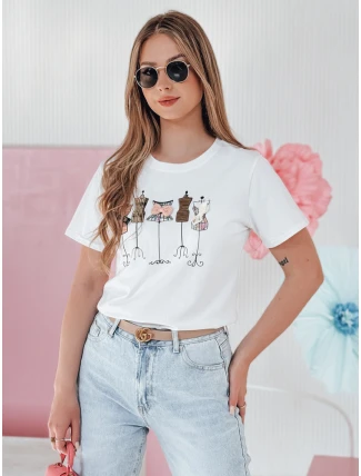 Dámské tričko s potiskem MANETEE bílé FashionStreet RY2728