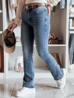 Dámské džínové zvonové kalhoty s páskem FITLOW modré FashionStreet UY2466