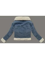 Světle modro/ecru džínová bunda s podšívkou typu beránek J Style (11Z8217)