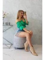 Španělská halenka tmavě zelená Španělská halenka tmavě zelená