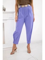 Kalhoty Summer Punto se zapínáním na nohavice fialka