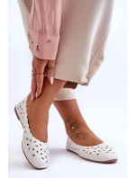 Dámské Prošívané Lesklé Baleríny Bílé Visionary Dámské Prošívané Lesklé Baleríny Bílé Visionary