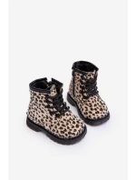 Dětské Botky Ocílené s Zipem Bežové Goopy