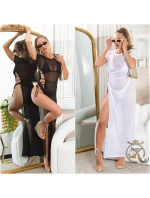 Dámské sexy síťované plážové šaty s XXL rozparkem 210221 černé - Koucla Dámské sexy síťované plážové šaty s XXL rozparkem 210221 černé - Koucla