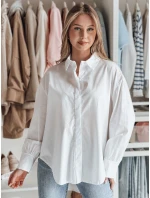 Dámské oversize tričko s prodlouženým zadním dílem BLUOSIZE bílé FashionStreet DY0457