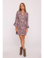 M877 Šaty s potiskem a širokými manžetami - model 2