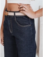 Dámské džíny s širokými nohavicemi tmavě modré FashionStreet UY2769 Dámské džíny s širokými nohavicemi tmavě modré FashionStreet UY2769