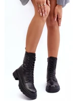 Ocieplané Kožené Workery Botky SBarski MR870-25 Černé