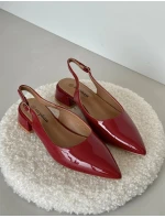 Lakované Baleríny Na Nízém Podpatku S Špičatými Nosíky Bordové Anarinne