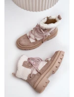Boty S Kožíškem Typu Beránek Béžové Merilana