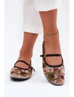 Baleríny S Vyšíváním A Páskem Černé Lilindraen