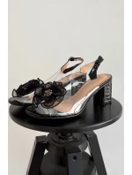 Sandály na podpatku s ozdobou D&A MR52-238 Černé