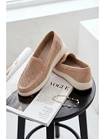 Dámské síťované mokasíny Sergio Leone MK097H béžové