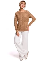 Svetr s výstřihem Bateau M511 šedý - Moe Svetr s výstřihem Bateau M511 šedý - Moe