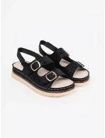 Zajímavé černé  sandály dámské platforma