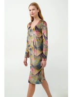 Vamp - Velurové šaty s květinovým potiskem 21130 - Vamp Vamp - Velurové šaty s květinovým potiskem 21130 - Vamp