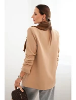 Elegantní sako s klopami camelové