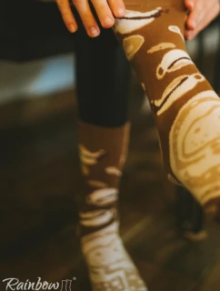 Duhové ponožky Káva Cappuccino 1 pár