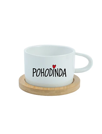 POHODINDA - bílý hrníček makronka 200 ml