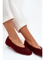 Dámské Baletky S Kožíškem Typu Beránek Bordové Zimira