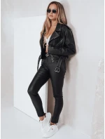 Dámské voskované skinny džíny černé FashionStreet UY2750
