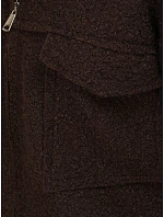 Krátký dámský kabát typu „baranek“ se zipem, čokoládová barva, FashionStreet TY6058