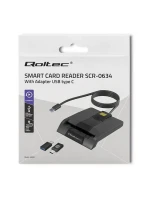 ČTEČKA ČIPOVÝCH KARET QOLTEC | SCR-0634 | USB TYP C