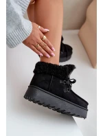 Dámské zavazovací sněžky s hrubou podrážkou černé Loso Dámské zavazovací sněžky s hrubou podrážkou černé Loso