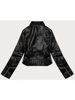 Černá dámská bunda ramoneska s ozdobným prošíváním J Style (11Z8129) Černá dámská bunda ramoneska s ozdobným prošíváním J Style (11Z8129)