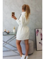 Zateplené šaty s kapucí ecru