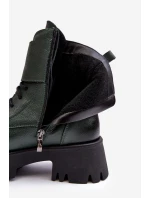 Kůže Dámské Botky Workery Zelené Lemar Anceria Kůže Dámské Botky Workery Zelené Lemar Anceria