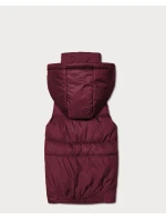 Puchowy bezrękawnik damski z kapturem Goodlookin bordowy (B8600-27)