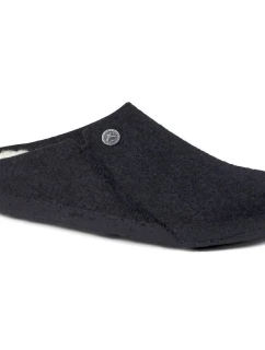 Dámské/pánské zateplené pantofle Birkenstock Zermatt Anthracite z vlněné plsti regular wide (1015090)