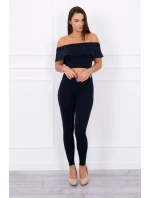 Souprava s volánkovým lemem námořnická modř