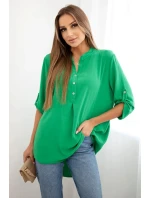 Halenka s prodlouženým zadním dílem jasně zelená