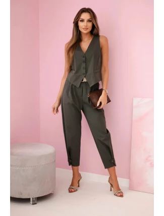 Set vesta + kalhoty khaki