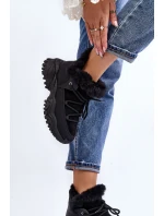 Dámské boty trapery s kožešinou černé Cresandi