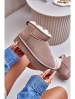 Moderní nízké zimní boty z semiše v khaki Nucca