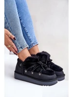 Nízké Sněhové Boty Na Platformě S Kožíškem D.Franklin Černé DFSH370011