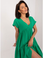 Zelené vzdušné šaty s krátkým rukávem