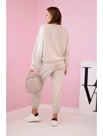 Komplet teplákové + kalhoty máslová látka béžový