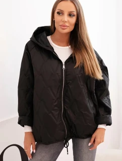 Dámská prošívaná bunda s kapucí černá