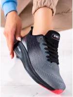 Designové tenisky dámské šedo-stříbrné bez podpatku Designové tenisky dámské šedo-stříbrné bez podpatku