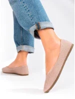 Krásné  baleríny růžové dámské bez podpatku