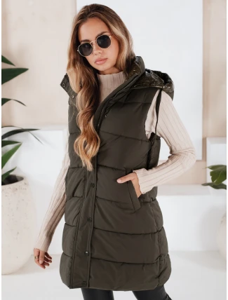 Dámská prošívaná vesta TOLIS zelená FashionStreet TY3299 Dámská prošívaná vesta TOLIS zelená FashionStreet TY3299