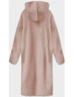Dlouhý béžový vlněný přehoz přes oblečení typu alpaka s kapucí (M105-1) Dlouhý béžový vlněný přehoz přes oblečení typu alpaka s kapucí (M105-1)