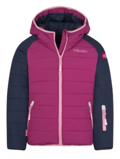 Trollkids Dětská zateplená bunda Kids Hafjell Snow Jacket PRO s kapucí woodproof pink (514-182)